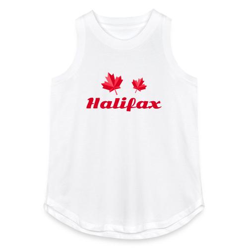 Halifax with two red maple leaves - Women's Relaxed Tank Top