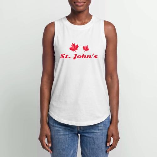 St. John's with two red maple leaves - Women's Relaxed Tank Top