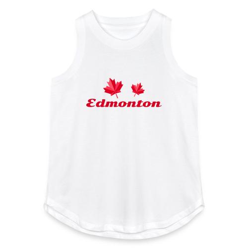 Edmonton with two red maple leaves - Women's Relaxed Tank Top