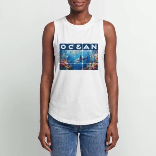 Ocean: Synthwave Shark - Women's Relaxed Tank Top
