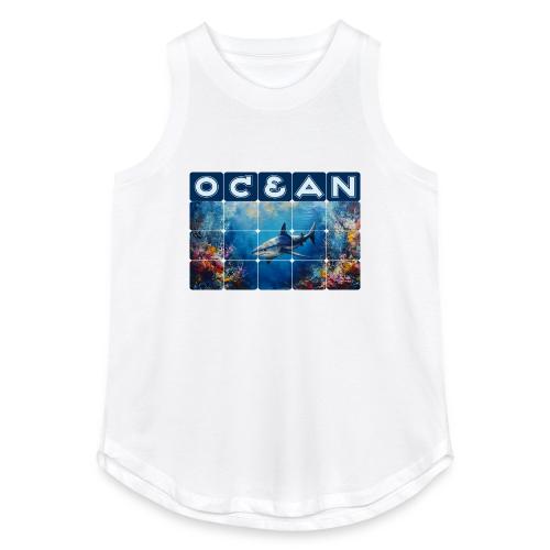 Ocean: Synthwave Shark - Women's Relaxed Tank Top