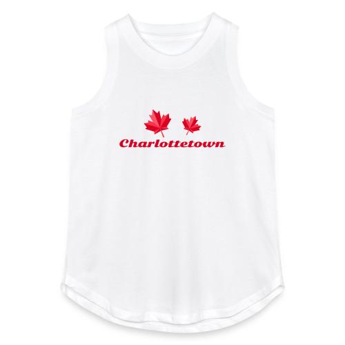 Charlottetown with two red maple leaves - Women's Relaxed Tank Top