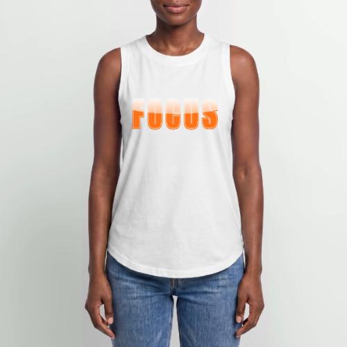 FOCUS Vibrant Orange Motivational Word Design - Women's Relaxed Tank Top