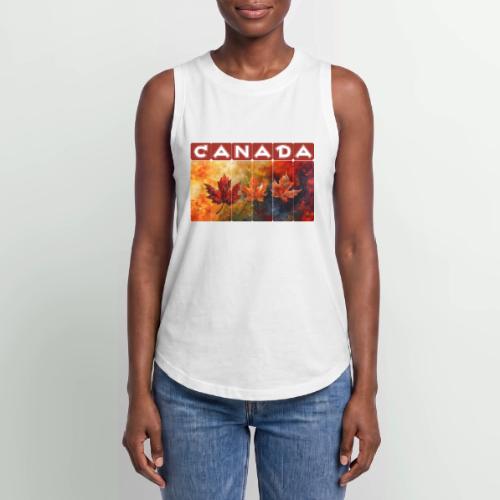 Painted Canada Leaves - Women's Relaxed Tank Top