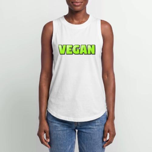 Vegan Bold Green Typography Design - Women's Relaxed Tank Top