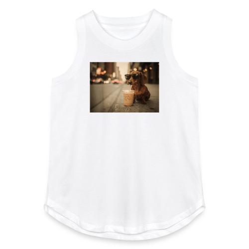 Funny Dachshund Iced Coffee Lover Tee - Women's Relaxed Tank Top