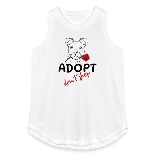Retro Adopt Dont Shop Cute Puppy Rose Tee - Women's Relaxed Tank Top