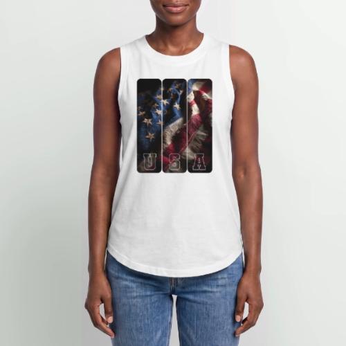 USA: Worn Stars and Stripes - Women's Relaxed Tank Top