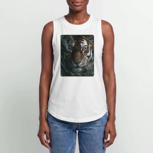 Tiger Jungle Eyes Wildlife Design - Women's Relaxed Tank Top
