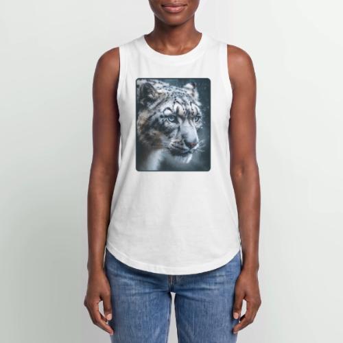 Snow Leopard Blue Eyes Design - Women's Relaxed Tank Top