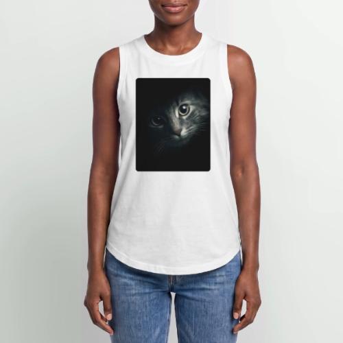 Cat Face in Shadow Close-Up Design - Women's Relaxed Tank Top
