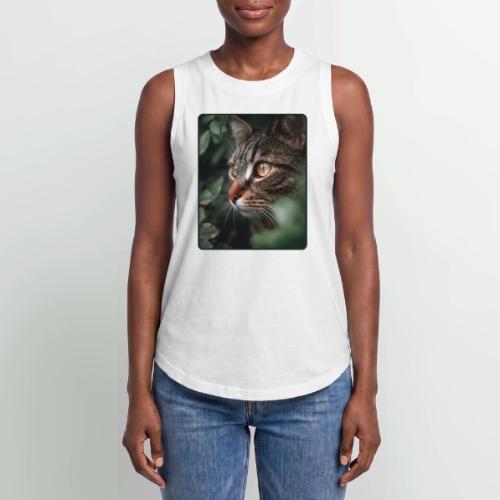 Tabby Cat Jungle Eyes Design - Women's Relaxed Tank Top