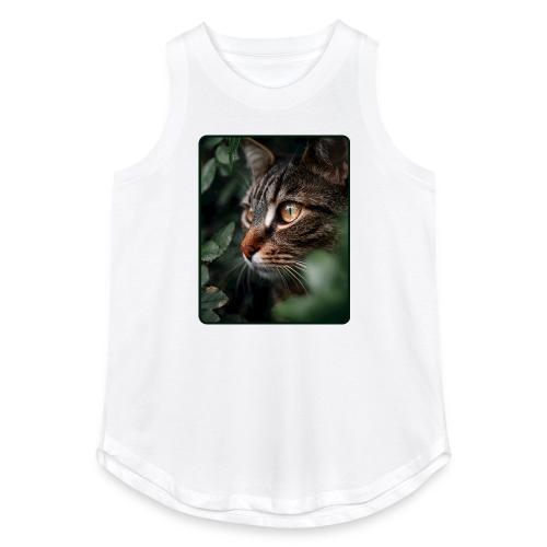 Tabby Cat Jungle Eyes Design - Women's Relaxed Tank Top