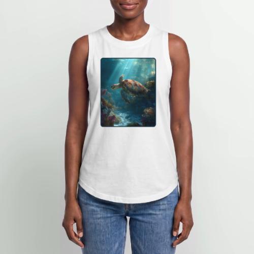 Sea Turtle Coral Reef Design - Women's Relaxed Tank Top