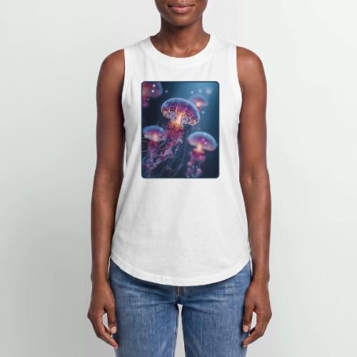 Glowing Jellyfish Deep Sea Design - Women's Relaxed Tank Top