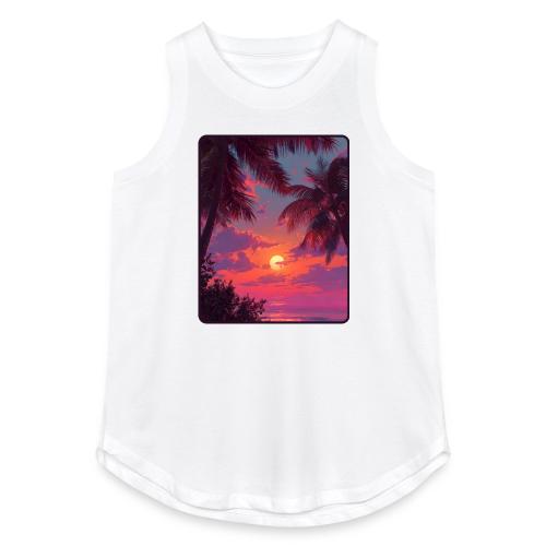 Tropical Sunset Palm Silhouette Design - Women's Relaxed Tank Top