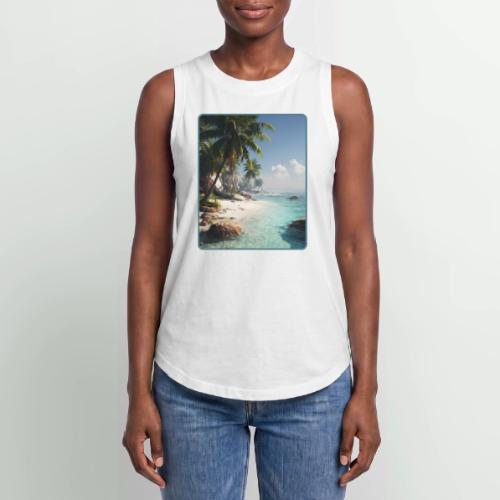 Tropical Beach Paradise Palm Design - Women's Relaxed Tank Top