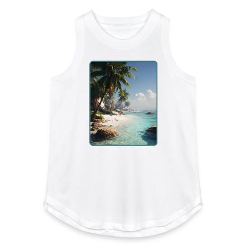 Tropical Beach Paradise Palm Design - Women's Relaxed Tank Top