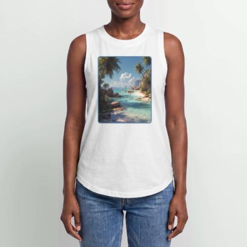 Tropical Island Paradise Ocean Design - Women's Relaxed Tank Top
