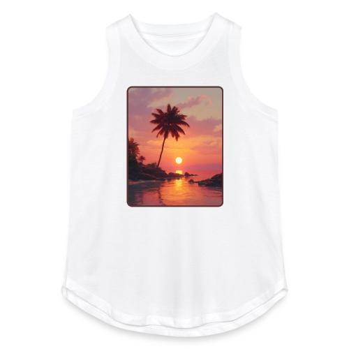 Tropical Beach Sunset Palm Design - Women's Relaxed Tank Top