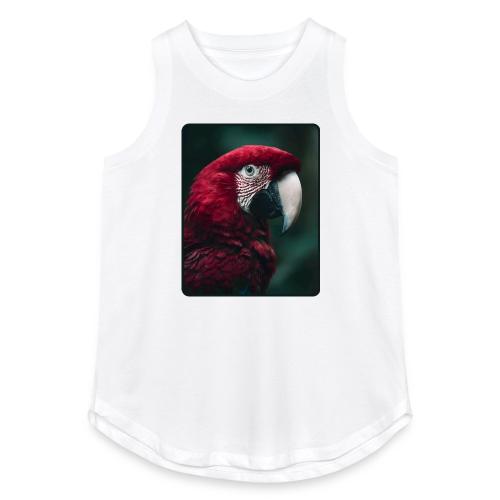 Red Green Macaw Bird Portrait Design - Women's Relaxed Tank Top
