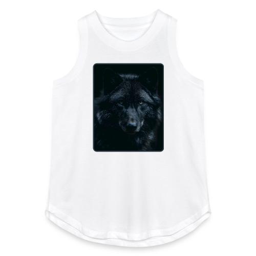 Black Wolf Intense Eyes Portrait Design - Women's Relaxed Tank Top