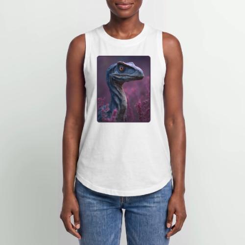 Blue Velociraptor Portrait Design - Women's Relaxed Tank Top