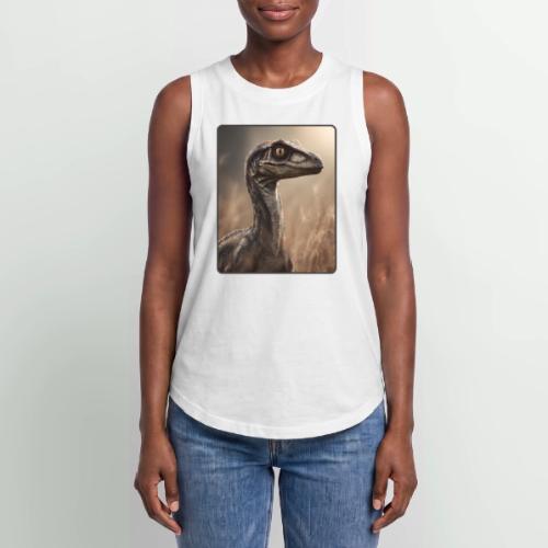 Velociraptor Feathered Portrait Design - Women's Relaxed Tank Top