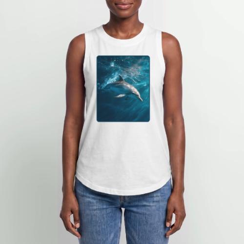 Dolphin Sunlit Ocean Serenity Design - Women's Relaxed Tank Top
