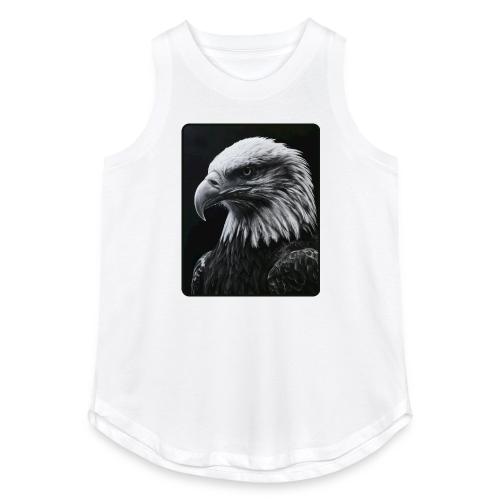 Black White Bald Eagle Design - Women's Relaxed Tank Top