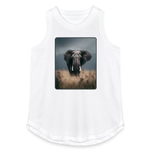 Majestic African Elephant Portrait Design - Women's Relaxed Tank Top