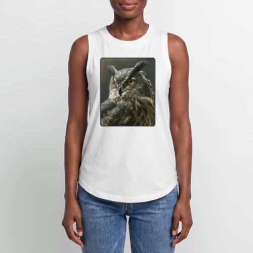 Eurasian Eagle Owl Portrait Design - Women's Relaxed Tank Top