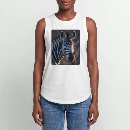 Majestic Zebra Sunset Portrait Design - Women's Relaxed Tank Top