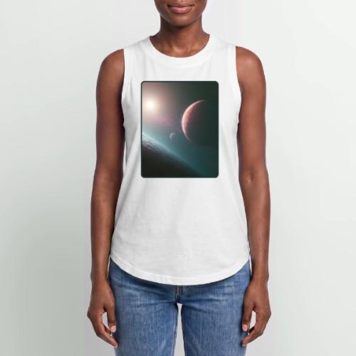 Deep Space Planet Horizon Art - Women's Relaxed Tank Top