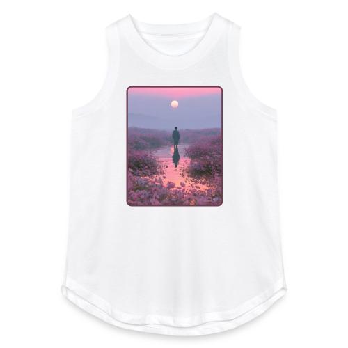Ethereal Sunset Flower Field Art - Women's Relaxed Tank Top