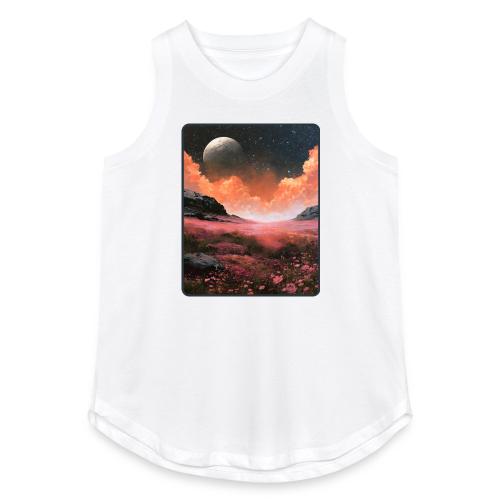 Moonlit Fantasy Flower Landscape - Women's Relaxed Tank Top