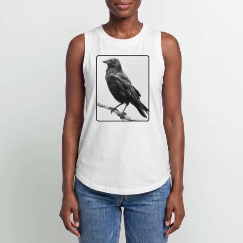 Raven Black and White Art Design - Women's Relaxed Tank Top