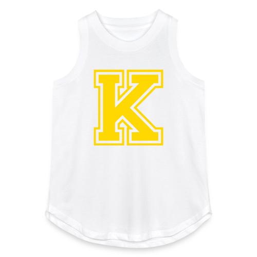 Letter k – Capital Athletic Alphabet Monogram - Women's Relaxed Tank Top