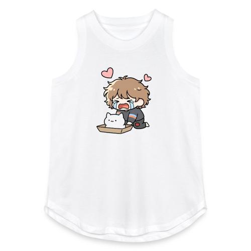 Crying Chibi Boy with Stray Cat - Women's Relaxed Tank Top