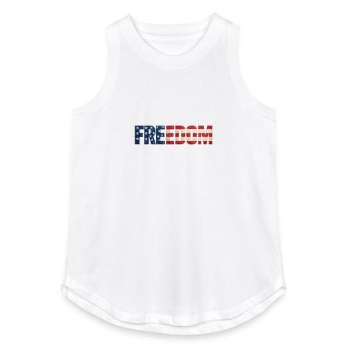 Freedom American Flag Distressed Patriotic Shirt - Women's Relaxed Tank Top