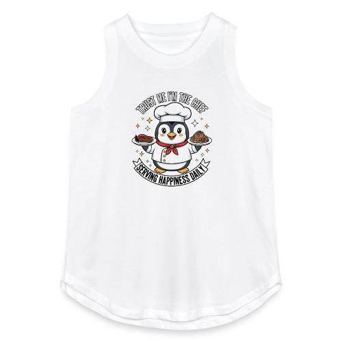 cute Penguin Chef-Funny Cartoon Daily Happiness - Women's Relaxed Tank Top