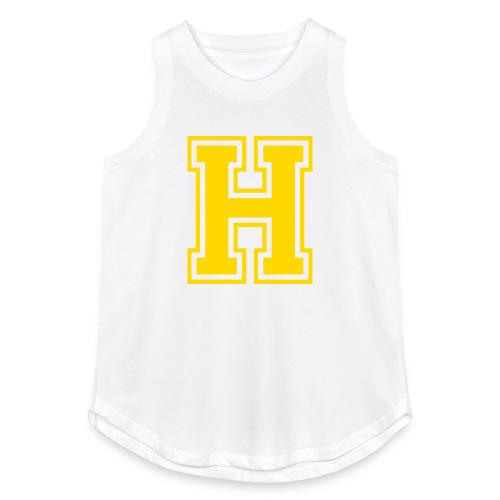 Letter H – Capital Athletic Alphabet Monogram - Women's Relaxed Tank Top