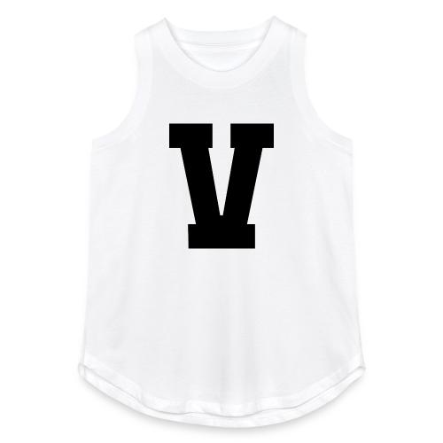 Varsity Letter V Athletic Alphabet Graphic - Women's Relaxed Tank Top
