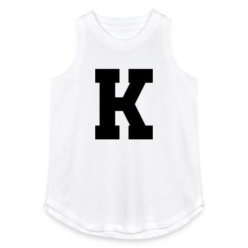 Varsity Letter K Collegiate Font Design - Women's Relaxed Tank Top