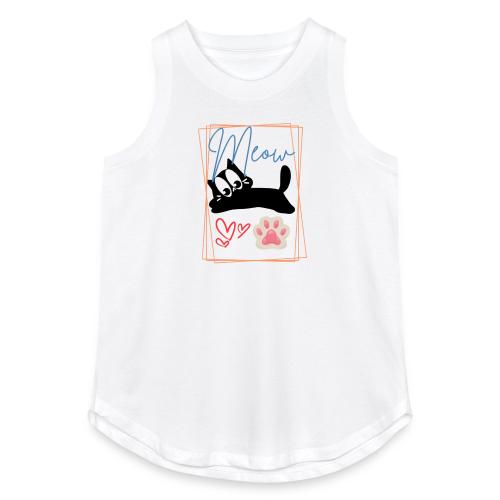 Meow Cat Paw Cute Kitty Lover Design - Women's Relaxed Tank Top