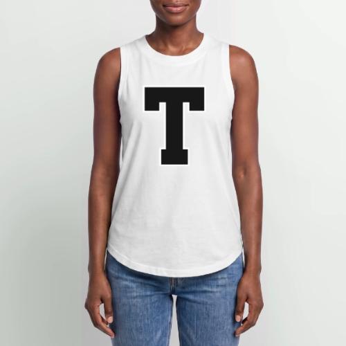 Varsity Letter T Athletic Font Design - Women's Relaxed Tank Top