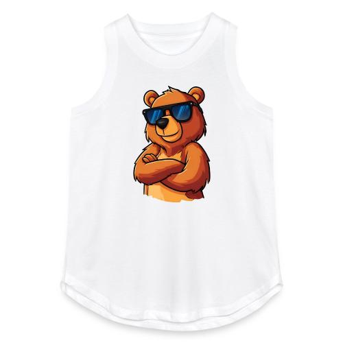 Cool Bear Sunglasses Cartoon Design - Women's Relaxed Tank Top