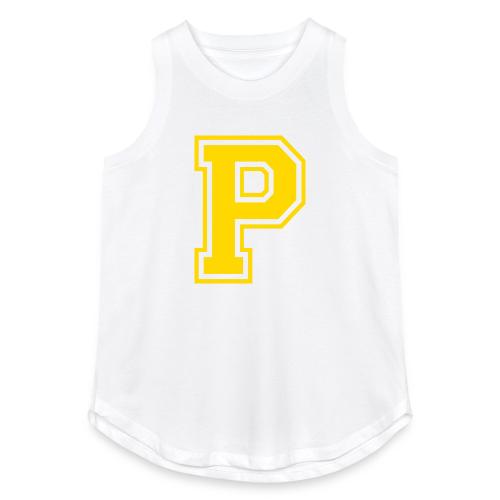 Letter P – Capital Athletic Alphabet Monogram - Women's Relaxed Tank Top