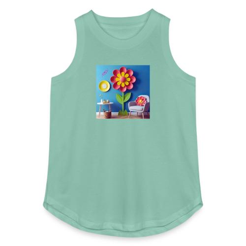 Flower design and harmony of environmental well-be - Women's Relaxed Tank Top