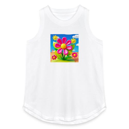 Pink Floral Peace | Sky & Nature Design - Women's Relaxed Tank Top